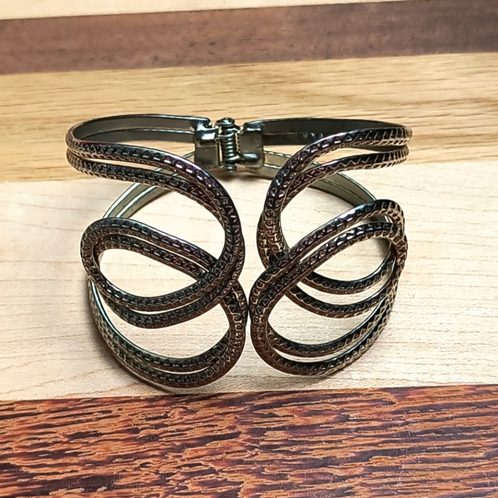 Open Cuff Bracelet Silver Tone